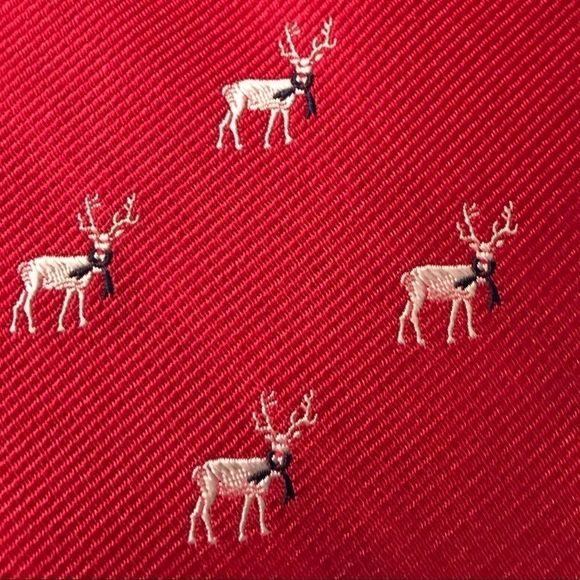 Tommy Hilfiger Reindeer Holiday Tie 100% Silk - Picture 3 of 5